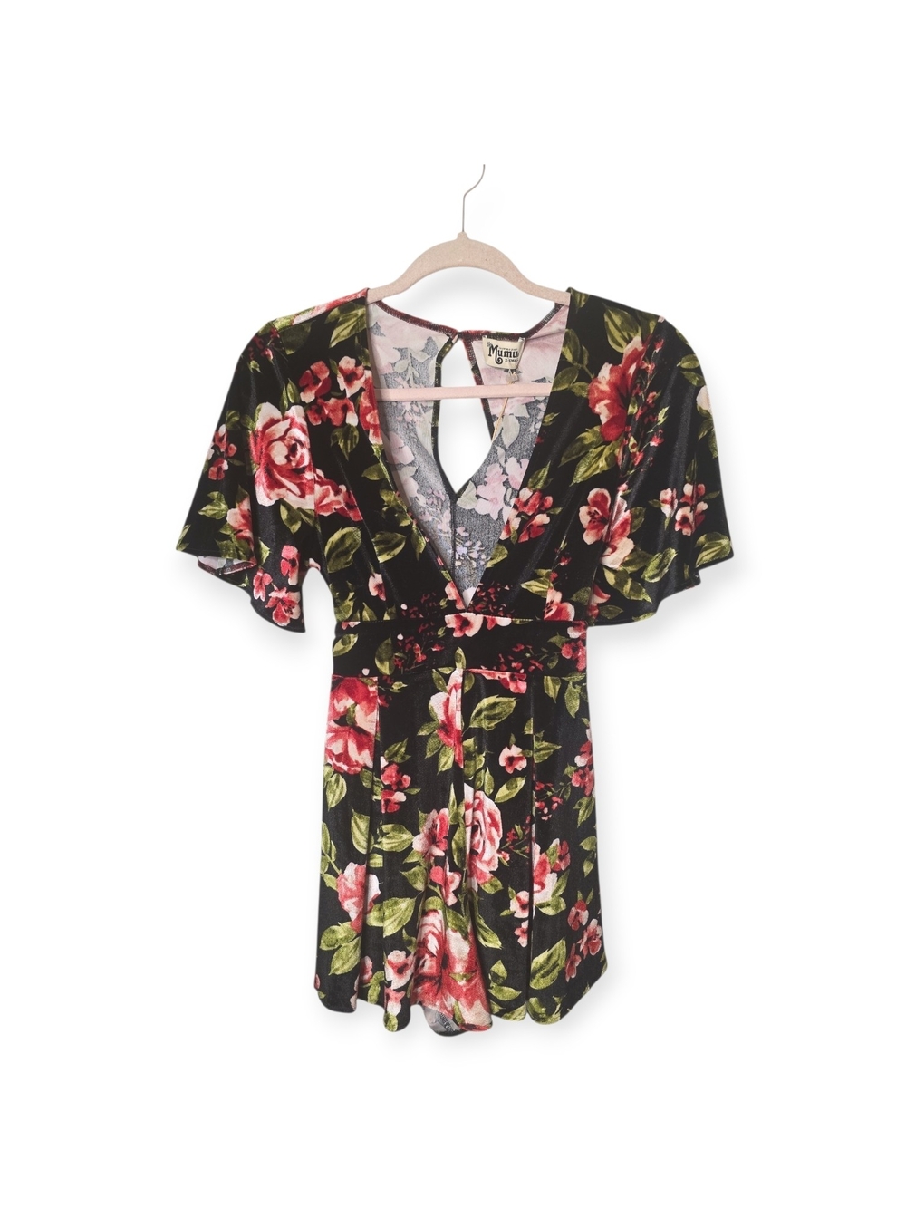 Women's NWT Show Me Your Mumu Tallara velvet floral romper, size XS‎